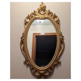 Oval Ornate Gold Framed Wall Mirror
