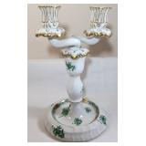 Herend Hungary 2-Arm Porcelain Candelabra