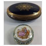 Limoges France Porcelain Boxes with Gold Detail