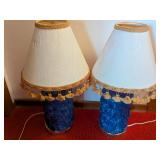 Blue Lamps With Tassel Shades