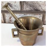 Brass Mortar and Pestle with Twin Handles