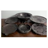Black Pottery Plates and Bowls