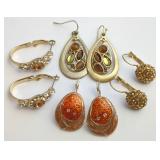 Four Pairs of Gold-Tone Earrings