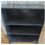 Black Three-Shelf Wooden Bookcase