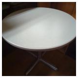 Round Metal Table with Cross Base