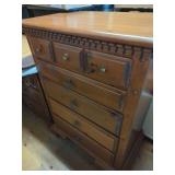 Wooden Chest of Drawers with Ornamental Trim