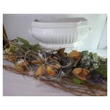 White Ceramic Planter with Dried Arrangement