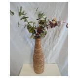 Woven Vase With Faux Foliage