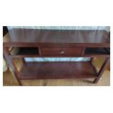 Wood Console Table with Drawer and Shelves
