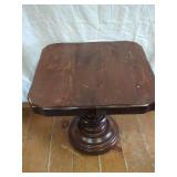 Wooden Pedestal Accent Table
