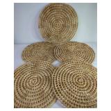 Five Woven Rattan Placemats