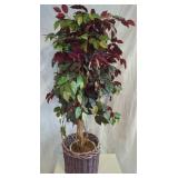 Artificial Tree with Woven Basket