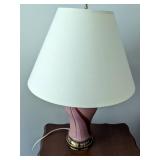 Table Lamp with Pink and Gold Base