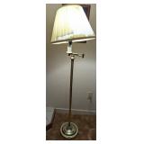 Adjustable Brass Floor Lamp with Shade