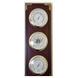 Thermor Wood Weather Station with Brass Trim