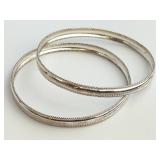 Sterling Silver 925 Bangle Bracelets Pair