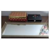 Decorative Jewelry Box Set with Mirrored Tray