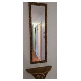 Gold-Toned Wall Mirror with Decorative Shelf