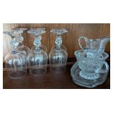 Crystal Glassware Set with Etched Design