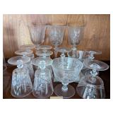 Etched Glassware with Floral Motif
