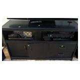 Black Wooden Media Cabinet, Excludes Contents