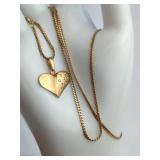 10K Gold Heart Pendant with Chain