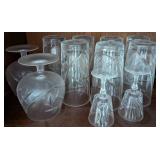 Etched Glass Goblets and Tumblers