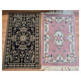 Two Small Area Rugs With Floral Designs