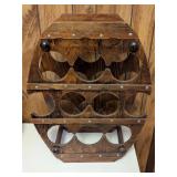 Wooden Barrel-Shaped Wine Rack