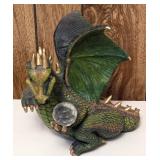 Resin Dragon Figurine with Crystal Orb