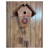 Wooden Cuckoo-Style Wall Clock With Weights