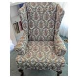 Floral Upholstered Wingback Armchair