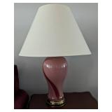 Pink Glass Table Lamp With Shade