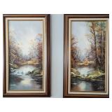 Framed Oil on Canvas Landscapes by L. Mallet