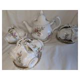 Roslyn China Floral Tea Set with Gold Trim