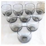 9 Gray Glass Tumblers