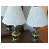 Brass Table Lamps with Shades