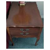 Two-Drawer Wooden Side Table
