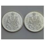 1966 Canada 50-Cent Silver Coins