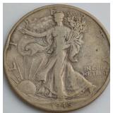 1945 Walking Liberty Half Dollar Coin