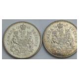 1960/61 CAD 50 Cent Coins