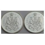 1965 Canada 50-Cent Silver Coins