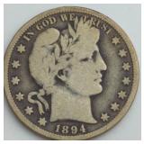 1894 Barber Half Dollar Coin