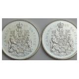 1965 Canada 50-Cent Silver Coins