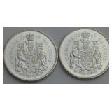 1966 Canada 50-Cent Silver Coins