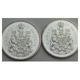 1965 Canada 50-Cent Silver Coins