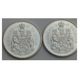 1966 Canada 50-Cent Silver Coins