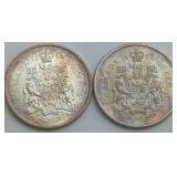 1966 Canada 50-Cent Silver Coins