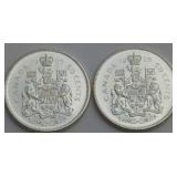 1965 Canada 50-Cent Silver Coins