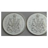 1965 Canada 50-Cent Silver Coins (Set of 2)